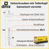 Holzschrauben Mit Torx-Bund Gelb Verzinkt 5*100Mm T25 - 100 Produktbild-Vorschau 3