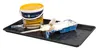 A black plastic tray with a can of paint, a paint roller, and a brush on it. Produktbild-Vorschau