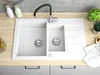 Žulový dřez – kuchyňský dřez – rozměry 79 x 50 cm – bílý – Náhled obrázku produktu 4