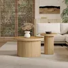 okwish  Couchtisch，Zwei runde Tische，runder Produktbild-Vorschau 3