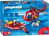 Playmobil rescue helicopter and boat set on a blue water background. Náhľad obrázku produktu