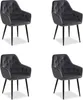 Chaise Salle à Manger Lot de 4 Velours Gris Design Moderne Voir les images du produit 1