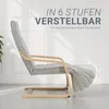 Homestyle4u Freischwinger Relaxsessel Cord grau mit Produktbild-Vorschau 4