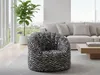Runder gepolsterter Sessel, Zebra-Effekt, Maße 80 x 80 x 80 Produktbild-Vorschau 4