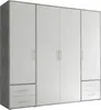 Kleiderschrank "Valencia" in Beton Optik / Weiß mit 4 Produktbild-Vorschau 1