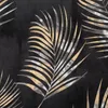 A close-up of a black background with a repeating pattern of palm leaves in gold and silver. Produktbild-Vorschau