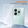 A clear phone case is shown in front of a phone with a similar clear case on it, set against a backdrop of snowy mountains. Podgląd zdjęcia produktu