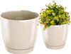 Blumentopf Coubi Rund mit Schale Creme 10 cm Produktbild-Vorschau 2