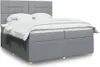 Boxspringbett mit Matratze Hellgrau 200x200 cm Stoff Produktbild-Vorschau 2