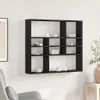 vidaXL Nástěnná police černý dubový vzhled 90x16x78 cm Náhled obrázku produktu 2