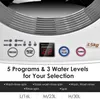Close-up of a washing machine control panel showing program and water level selections, along with a digital timer and control buttons. Produktbild-Vorschau