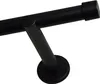 A close-up shot of a black curtain rod bracket and rod. Podgląd zdjęcia produktu