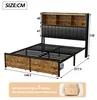 CDGlobal Polsterbett Metallbett 140x200cm mit Schubladen, Produktbild-Vorschau 7