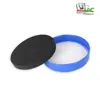 A black foam filter and a blue plastic filter holder with white filter material are shown against a white background. Produktbild-Vorschau