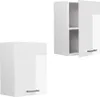 Two white wall cabinets are shown against a white background. Produktbild-Vorschau