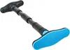 A black and blue pull-up bar with T-shaped handles and textured blue pads on the ends, set against a white background. Produktbild-Vorschau