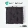 HOMESCAPES Sitzkissen unifarben schwarz 50 x 50 cm Produktbild-Vorschau 3
