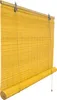 A yellow bamboo roller blind is shown against a white background, partially rolled up. Produktbild-Vorschau