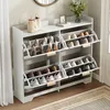 Merax Schuhschrank mit 4 Klappfächer und 3D-Strukturfront, Produktbild-Vorschau 4