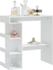 A white bar table with shelves, decorated with bottles and glasses. Anteprima dell’immagine prodotto