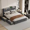 CDGlobal čalouněná postel 160x200 cm s LED osvětlením a USB Náhled obrázku produktu 1