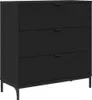 vidaXL Credenza nera 79,5 x 33 x 82 cm Materiale a base di Anteprima dell’immagine prodotto 2