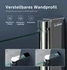 Close-up of a shower door profile with feature callouts and detail shots. Produktbild-Vorschau