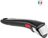 A black cooking pan handle with a red button, shown against a white background. Produktbild-Vorschau