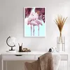 Poster - Poster ohne Rahmen - Flamingos Palmen Mond - 50x70 Produktbild-Vorschau 5
