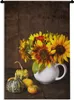 MuchoWow® Wandteppich Wandbehang Kürbisse - Sonnenblumen - Produktbild-Vorschau 1