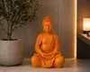 Dekofigur Buddha Shanti Orange für Garten und Terrasse Höhe Produktbild-Vorschau 6