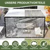 A transparent cover protecting an outdoor living space from snow and rain, showcasing its durability and weather resistance. Produktbild-Vorschau