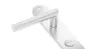 A close-up studio shot of a silver door handle and escutcheon plate against a white background. Produktbild-Vorschau