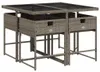 vidaXL 5-tlg. Garten-Essgruppe mit Kissen Grau Poly Rattan Produktbild-Vorschau 3