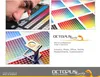 A collage of images related to printing and color calibration, with brand logo and text. Produktbild-Vorschau