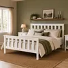 Homestyle4u drevená posteľ 140x200 cm biela manželská Náhľad obrázku produktu 8