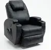 A black leather massage recliner chair is shown against a white background. Produktbild-Vorschau
