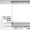 A ceiling-mounted clothes dryer with multiple drying bars and a mechanism for lowering and raising it. Náhľad obrázku produktu