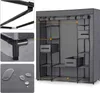 A grey fabric wardrobe with shelves and drawers. Náhľad obrázku produktu