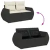 Gartensofa mit Kissen 2-Sitzer Schwarz Poly Rattan Produktbild-Vorschau 7