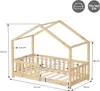 ML-Design detská posteľ domček posteľ 70x140 cm prírodná, Náhľad obrázku produktu 6