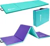 A set of foldable gymnastics mats in turquoise and purple. Produktbild-Vorschau