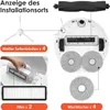 An image showing various accessories for a robot vacuum cleaner, with labels indicating their names and quantities. Produktbild-Vorschau