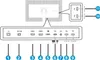 Diagram showing the rear ports and connections of an ASUS ProArt monitor. Náhľad obrázku produktu