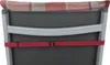 Close-up view of the back of a chair cushion with a red strap and buckle. Produktbild-Vorschau