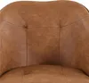 A close-up view of the textured brown leather upholstery of a chair. Produktbild-Vorschau