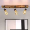 ZMH stropné svetlo vintage drevo stropné reflektory retro Náhľad obrázku produktu 2