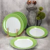 6er Set Variant Grün Speiseteller Ø27cm bunte große Produktbild-Vorschau 2