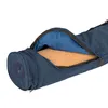 A close-up view of an open dark blue yoga mat bag, revealing a cork mat inside. Produktbild-Vorschau