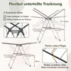 A diagram showing a foldable drying rack with various features highlighted. Anteprima dell’immagine prodotto